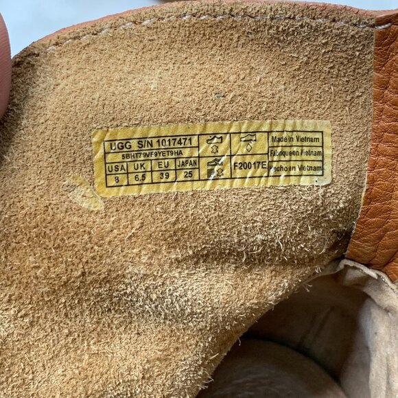 UGG 1017471 Women's Brown Elora Leather Ankle Boots Size 8 - Picture 12 of 12